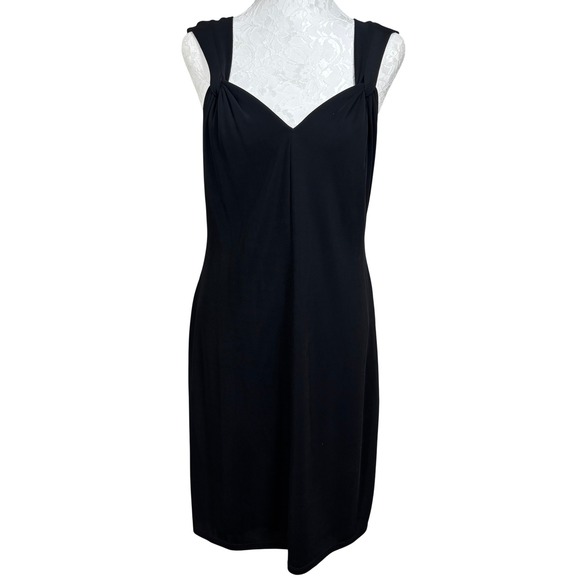 David Meister Dresses & Skirts - David Meister Black Sleeveless Sweetheart Midi Cocktail Sheath Dress Womens 12